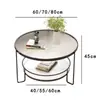 Mesa de centro de cristal templado Changhong para salas de estar pequeñas, redonda, minimalista, mini mesa, moderna, de lujo ligero