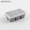 Bandeja de Hielo de Silicona con Fondo Suave de 6 Compartimentos Molde Cubitos de Hielo Caja de Hielo Molde para Congelar Congelador Rápido Refrigerador Caja de Hielo Congelado Casero