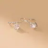 Pendientes de Plata de Ley S925 Nalan Estilo Coreano Moda Corona de Diamantes Pendientes Cortos Elegantes Lindos Joyería para Orejas E5277
