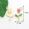 Fabricante de Acessórios de Joias de Flor de Rosa, Atacado de Joias Artesanais DIY de Liga, Acessórios de Joias DIY com Gotejamento de Óleo Transfronteiriços