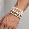 Pulsera Amazon de estilo étnico en capas vintage, única y creativa, pulsera de cuentas con degradado de cristal multicolor versátil