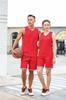 Traje de baloncesto de algodón de jersey al por mayor de fábrica para hombres y mujeres, estampado de verano, transpirable, uniforme de equipo de competición de club, entrega de una pieza
