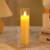 Vela electrónica LED tubo de imitación de vidrio acrílico lámpara de vela electrónica bala de vela de plástico columpio batería