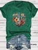 Estación Independiente Transfronteriza Verano Europa y América fe Cruz Flor Crewneck Suéter Manga Corta ebay Camiseta para Mujer