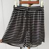 Shorts Modeladores Frescos de Cintura Alta, Calças Wide Leg, Calças Esportivas Casuais Listradas em Contraste para o Trabalho, Novo Estilo Doce e Picante para Mulheres
