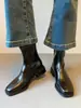 Botines Auténticos de Cuero para Mujer 2026 Otoño/Invierno Nuevos Botines Chelsea de Suela Silenciosa Punta Cuadrada Tacón Grueso Botas Elásticas Efecto Adelgazante