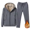 Traje de cárdigan con capucha para hombre, talla grande L-XL, algodón puro, casual, forro polar de cachemira, engrosado, resistente al frío, otoño e invierno