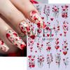 Pegatinas de uñas transfronterizas para San Valentín 2025, nuevas pegatinas 3D con diseño retro europeo y americano de árbol de amor y rosa.