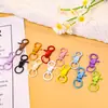 Acessórios de jóias DIY: fivela de cachorro colorida com argola de fecho, gancho de fecho, chaveiro de metal pintado, materiais para pingente de bolsa