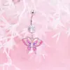 Gaibei Anillo de Ombligo de Acero Inoxidable Transfronterizo Europeo y Americano Colgante con Forma de Corazón Anillo de Ombligo Forma de Mariposa Joyería Corporal para Perforación Clavo de Ombligo