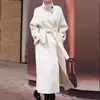 Abrigo de Lana Negro para Mujer 2025 Nuevo Otoño e Invierno Estilo Hepburn de Gama Alta Elegante Delgado Abrigo de Lana