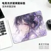 Mouse Pad de Vidro para Mouse de Anime Bidimensional de Menina Bonita para Desktop de Jogos E-Sports, Extra Grande, Antiderrapante, Resistente ao Desgaste, Impermeável, Alta Definição