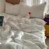 Juego de Colcha de Gasa con Volantes de Encaje Estilo Princesa de Verano Cuatro Piezas, Colcha de Aire Acondicionado, Colcha Refrescante de Verano, Fresco Juego de Tres Piezas, Colcha Lavable a Máquina