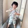Conjunto de Pijama de Manga Corta para Niños, Algodón Puro Delgado Ropa de Aire Acondicionado para Bebés, Ropa de Verano para Niños, Ropa Transpirable de Dibujos Animados para Niñas Pequeñas