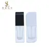 Nova Garrafa de Vidro de 30ml para BB Cream, Garrafa Quadrada para Skincare, Garrafa com Pump para Água de Essência, Garrafa Quadrada Plana com Dispenser para Líquido de Base e Protetor Solar