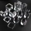 Soporte de Exhibición de Cristal de Columna Cuadrada Acrílica Transparente para Joyería, Antigüedades, Figuras, Maquetas y Cosméticos