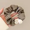Elástico de cabelo com laço de renda francesa, scrunchie oversized, estilo casual, acessório de cabelo para coque elegante, faixa de cabelo, elástico de cabelo grande para mulheres