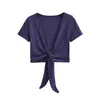 Cárdigan de Punto Estilo Retro para Mujer, Nueva Blusa de Verano con Cordones, Top Corto, Chaqueta Suéter Negra Ajustada