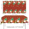 Toalha de Mesa Descartável de Folha de Alumínio de Natal Estampa Cartoon Papai Noel Impermeável Toalha de Mesa Decoração de Mesa para Festa de Festival