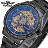 TWinner winner 8085 marca hueca automático mecánico para hombre banda de acero reloj de moda reloj mecánico