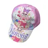 Boné de beisebol com estampa de desenho animado transfronteiriço, chapéu de sol para meninos e meninas, boné com proteção solar de comércio exterior, boné de rede fina infantil para meninas