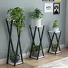 Suporte de Flores de Ferro para Varanda, Suporte de Flores Combinado de Dois Níveis para Piso Interno para Plantas Verdes, Suculentas e Plantas de Entrada