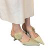Sapatos femininos de salto alto, novos chinelos chineses de flor Baotou, sapatos femininos 2025, roupa nova de primavera e verão, tamanhos grandes, atacado