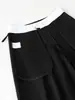 Pantalones de traje grises para mujer, nuevo estilo otoño 2026, de cintura alta, con pliegues tridimensionales, fluidos, adelgazantes, holgados, pantalones casuales y relajados