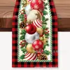 Amazon Transfronterizo Nuevo Camino de Mesa Navideño, Venta Directa de Fábrica Mantel con Estampado de Árbol de Navidad y Papá Noel
