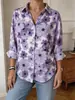 Camisa estampada floral europea y americana transfronteriza para mujer, primavera y otoño, con cuello camisero, manga larga y corte holgado. Disponible en varios colores, este top casual es perfecto para el uso diario