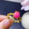 Venta Directa de Fábrica Venta Caliente Transfronteriza Anillo de Ópalo Rosa Colorido Piedra Principal 7*9mm, Plata S925 Incrustación de Precisión