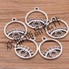 9 DIY joyería de aleación de zinc redondo triángulo estrella de cinco puntas gota de aceite colgante de ojo amuleto Ojo del Diablo