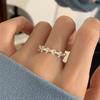 Anillo Sencillo para Mujer Estilo Frío Primavera y Otoño Anillo de Plata Sencillo Diseño de Nicho Sentido Abierto Dedo Índice Precaución Anillo de Cola