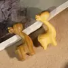 Figuras de Girafa e Veado Esculpidas em Sândalo, Pequenos Artesanatos de Madeira, Enfeites de Decoração para Casa Estilo Cartoon