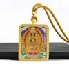 Pingente Thangka Dourado de Xizang Pintado à Mão com Ouro Pingente da Vida Passada e Presente Zakhiram Portátil Fabricante Atacado