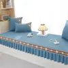 Novo tapete de algodão acolchoado de chenille antiderrapante de quatro níveis universal moderno simples lavável à máquina para bay window tapete de janela fabricantes