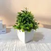 Maceta Cuadrada Transfronteriza Planta Verde Artificial Bonsái Plástico Planta Artificial Planta en Maceta Decorativa Decoración de Escritorio Sala de Estar Estudio