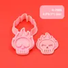 Molde para Galletas de Calavera de Halloween Tipo Prensa Estéreo 3D Simulado Herramienta para Hornear Galletas de Fondant