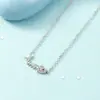Venta Directa de Fábrica Collar Hueso de Pescado Microincrustado con Circonita Estilo Coreano Simple y Elegante Estilo Bosque Estudiante Cadena de Clavícula Chapada en Oro para Mujer