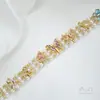 Pulsera DIY de Perlas con Abalorios Espaciadores de Zirconio de Colores Rellenos de Oro de 14 Quilates que Conservan el Color, Mariposa Abeja, Agujero Doble, Fila Doble, Agujero Triple, Fila Triple