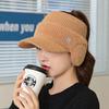 Gorro de Invierno para Mujer, Diadema para el Pelo, Gorro para Cola de Caballo, Cortavientos, Protector de Orejas, Parte Superior Abierta, Gorro de Lana Tejido Grueso y Cálido con Forro de Vellón, Pico de Pato
