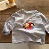 Camiseta de Bebê Manga Longa Estilo Japonês de Desenho Animado 2026 para Meninos, Top de Algodão Versátil para Crianças e Meninas