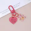 Llavero de Oso Corazón Color Gelatina Estilo Fresco Lindo Femenino Regalo de Pareja Colgante Campana Adorno Pequeño