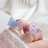 Anillo Mariposa Foto Degradado de Color Zibo Diseño Nicho Hecho a Mano Vidrio Artesanía Boshan Joyería