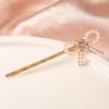 Estilo coreano Novo Celebrante Internet Diamante-incrustado Acessórios para o Cabelo Pérola Bow Hairpin Strass Sereia Hairpin Girl Bangs Edge Clip