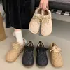 Botas de nieve para mujer, nueva colección otoño/invierno 2026, engrosadas y forradas de felpa para abrigar, mocasines de suela blanda con cordones y zapatos de algodón acolchados