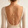 Cadena Corporal de Concha y Estrella de Mar Transfronteriza Europea y Americana Cadena de Perlas Redondas de Moda Cadena Trasera para Mujer Cadena Individual para Bikini sin Espalda Cadena para Cintura