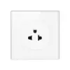 Comércio Exterior Transfronteiriço Estilo Europeu Padrão Britânico Tipo 86 Interruptor de Vidro com Rosto Sorridente Branco 16A Tomada de Interruptor de Alimentação de Link Único Duplo Controle