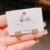 Colección de Alta CalidadTienda Original-Calidad de Tienda Pendientes Originales de Plata Chapada en Oro con un Toque de Lujo de Gama Alta