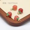 Ágata natural, fruta de melocotón, cobre, oro auténtico, colgante para cinturón, pulsera, collar, pendientes, accesorios, material hecho a mano